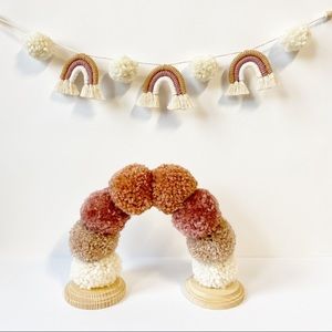 Rainbow Pom Pom Table Centerpiece Kids Party Decorations Baby Room Decorations